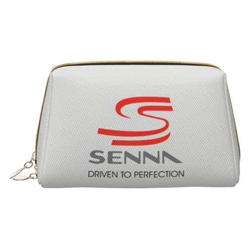 アイルトン セナ 音速の貴公子 化粧ポーチ 化粧品バッグ 化粧品収納 ジッパー付き レザー トラベルバッグ 大容量 ポータブル 多機能 筆箱 筆入れ 収納バッグ 防水