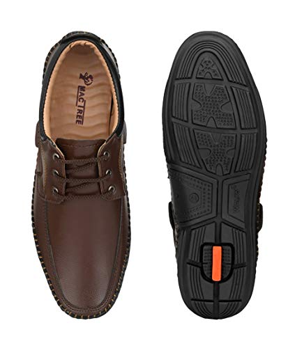 Image of MACTREE Men Flexible-Stitched Sole Premium Formal Shoes for Men D-K10 Brown-Black 6