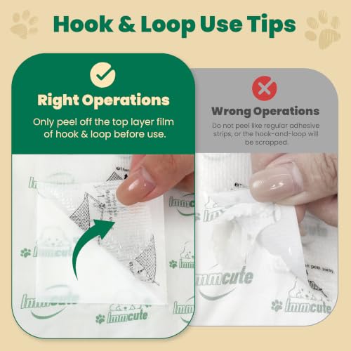 Image of IMMCUTE Small Dog Diaper Liners, 100 Count, Ultra Absorbent Booster Pads with Hook & Loop, Non-Slip Disposable Pads for Male Belly Bands, Female Dogs in Heat & Incontinence
