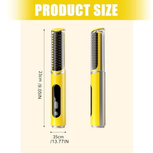 Plancha para el cabello inalámbrica con cepillo, para mujeres, ideal para viajes, con 5 ajustes de temperatura y pantalla digital, calentamiento rápido para cuidado capilar en casa miniatura 4