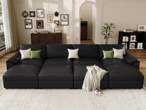 Image of EASE MOOSE Sectional Couches Bed for Living Room, Sleeper Sofa, Black