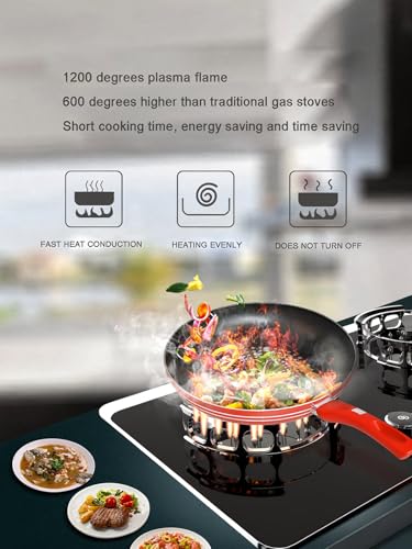Image of 3000W Plasma Technology Electric Without Gas Flame Stove, Tempered Glass Cooktop, 16 Burner, Portable Built-In, Multiple Safety Features