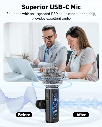 Image of GoorDik Wireless Lavalier Microphone for iPhone Recording Clip-on Mini Mic for iPhone /for iPad Video Recording with Rotatable Clip&Denoise Recording, Portable Mic Set for Content Creators