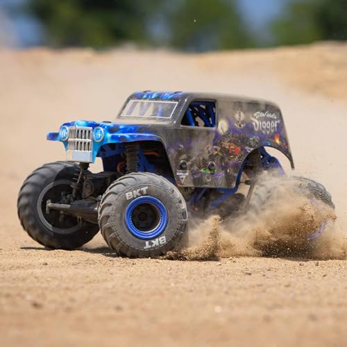 Image of Losi 1 /18 Mini LMT Son Uva Digger 2S 4X4 RTR Brushed Monster Truck Battery & Charger Included Blue LOS01026T2