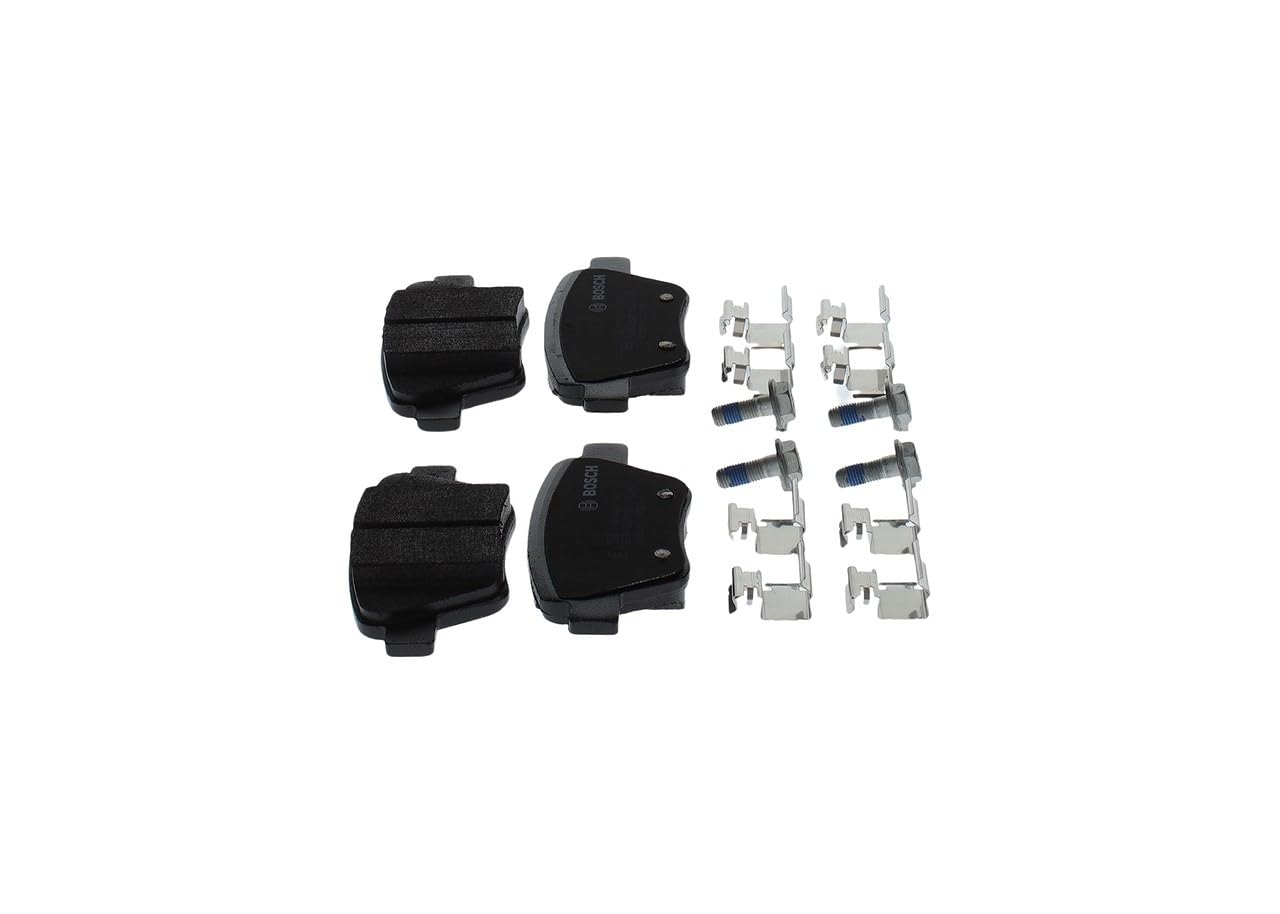 Bosch BP1338 - Plaquettes de Frein Arrière pour Voiture - Qualité Bosch - Réduction du Bruit et de la Poussière - Certifié ECE-R90 - Sans Cuivre - Jeu de 4 Plaquettes - Avec Accessoires