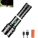 lampara tactica recargable 3000 lumens cree t6 【XHP90 LED BEAM】 Utilizando el chip de LED de última generación XHP90 con una vida útil de 100,000 horas que genera una salida ultra alta de hasta 10000 lúmenes. Es una linterna verdaderamente súper brillante.
