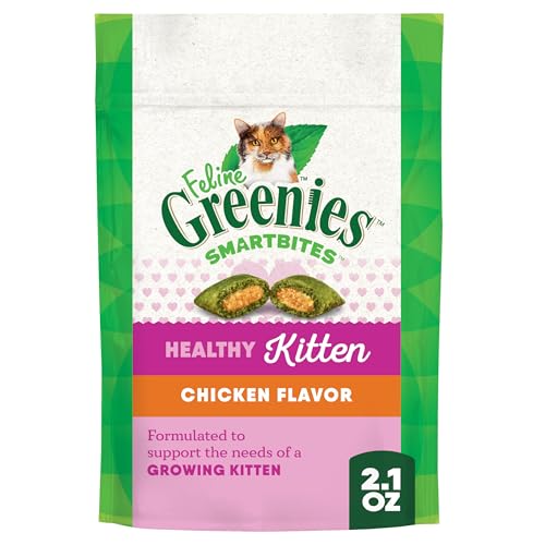 Greenies Feline Smartbites Healthy Kitten Treats, Chicken Flavor, 2.1 oz Pack