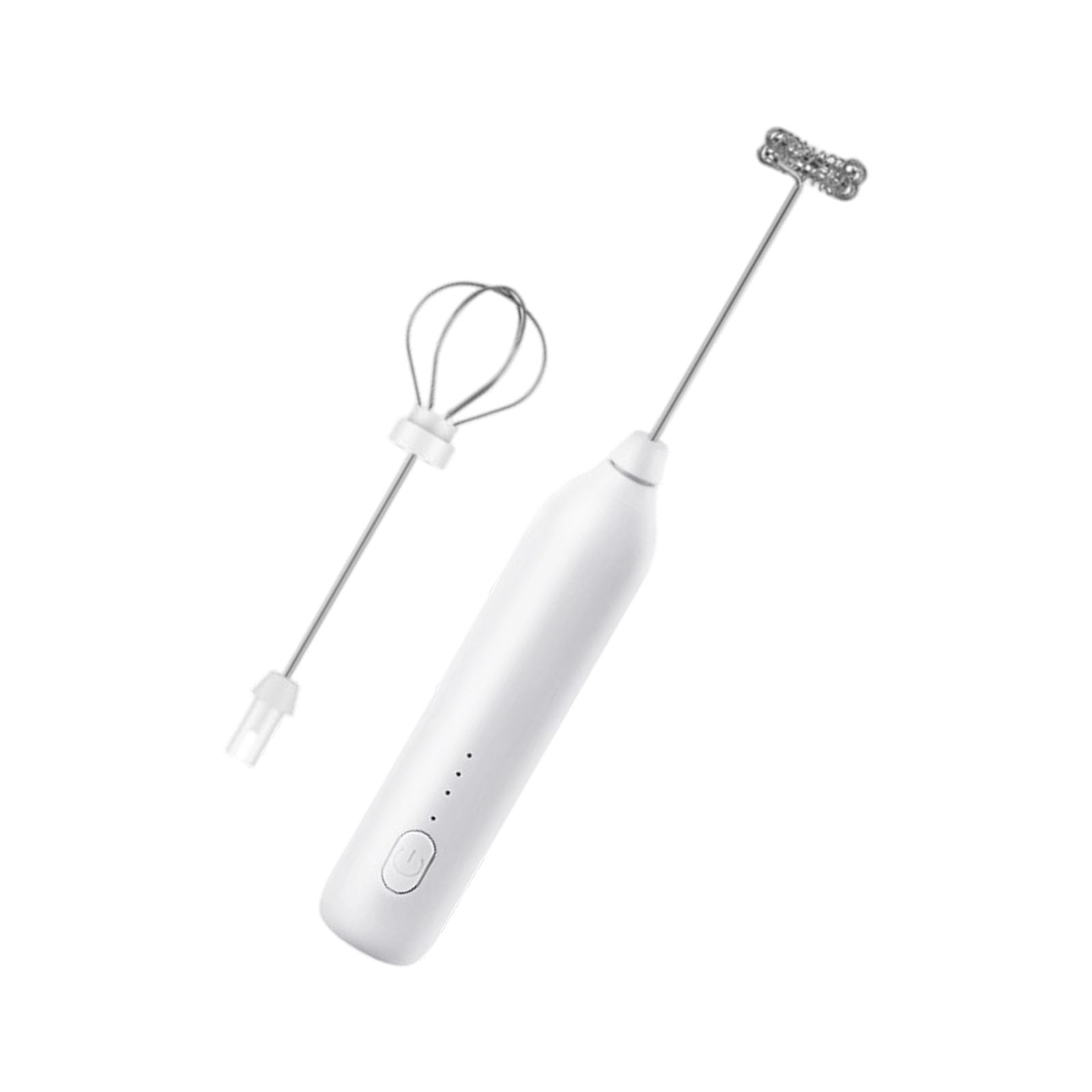 Uqezagpa White Handheld Milk Frother For Coffee Rechargeable Drink Mixer Electric Whisk Coffee For Latte Cappuccino Stainless Steel Whisk