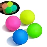 JIAHO 4 PCS Glow in The Dark Squishy Stress Balls, 2.4" Sticky Dough Balls Squishy Toys, Party Favors for Kids, Stress Relief Squeeze Sensory Toys for Kids, Teens, Adults