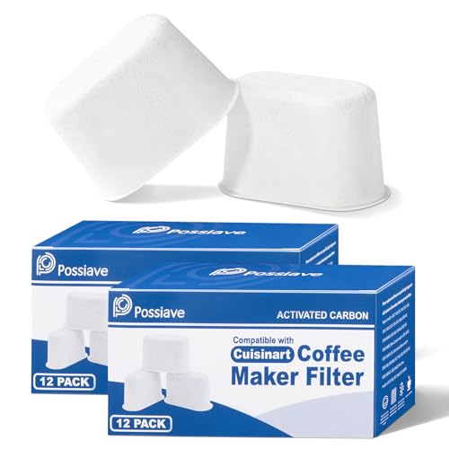 Possiave Replacement Charcoal Water Filters -Removes Chlorine, odors, and others impurities from Water -Better Tasting Coffee-for Cuisinart Coffee Machines- Set of 24 pack