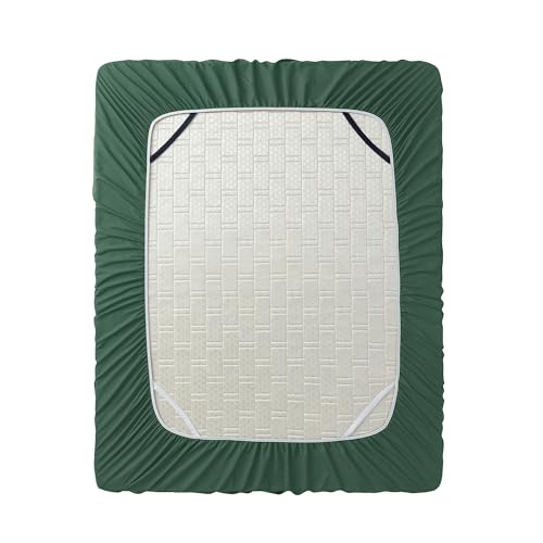 Image of Hearth & Harbor Extra Deep Pocket Queen Fitted Sheet - Fits 18 to 24 Inch Mattress - Ultra Soft 1800 Microfiber, Wrinkle-Free & Breathable - Hotel Luxury Fitted Sheet Only, Dark Green