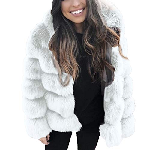 Manteaux en fausse fourrure pour femmes FNKDOR veste à capuche chaude et épaisse pour l'hiver