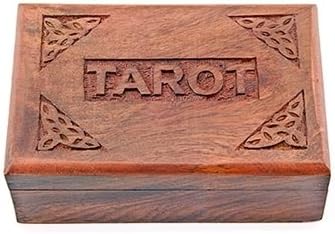 Wooden Tarot Card Box with Carved "Tarot"