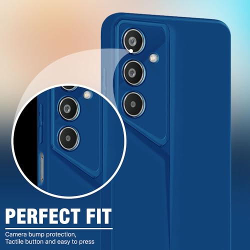 Image of WOW IMAGINE Slim Back Cover for Samsung Galaxy M35 5G | Blade Series Ultra Thin Case with Lightweight Design | Camera Protection | Soft Matte Silicone Flexible Mobile Case - Blue