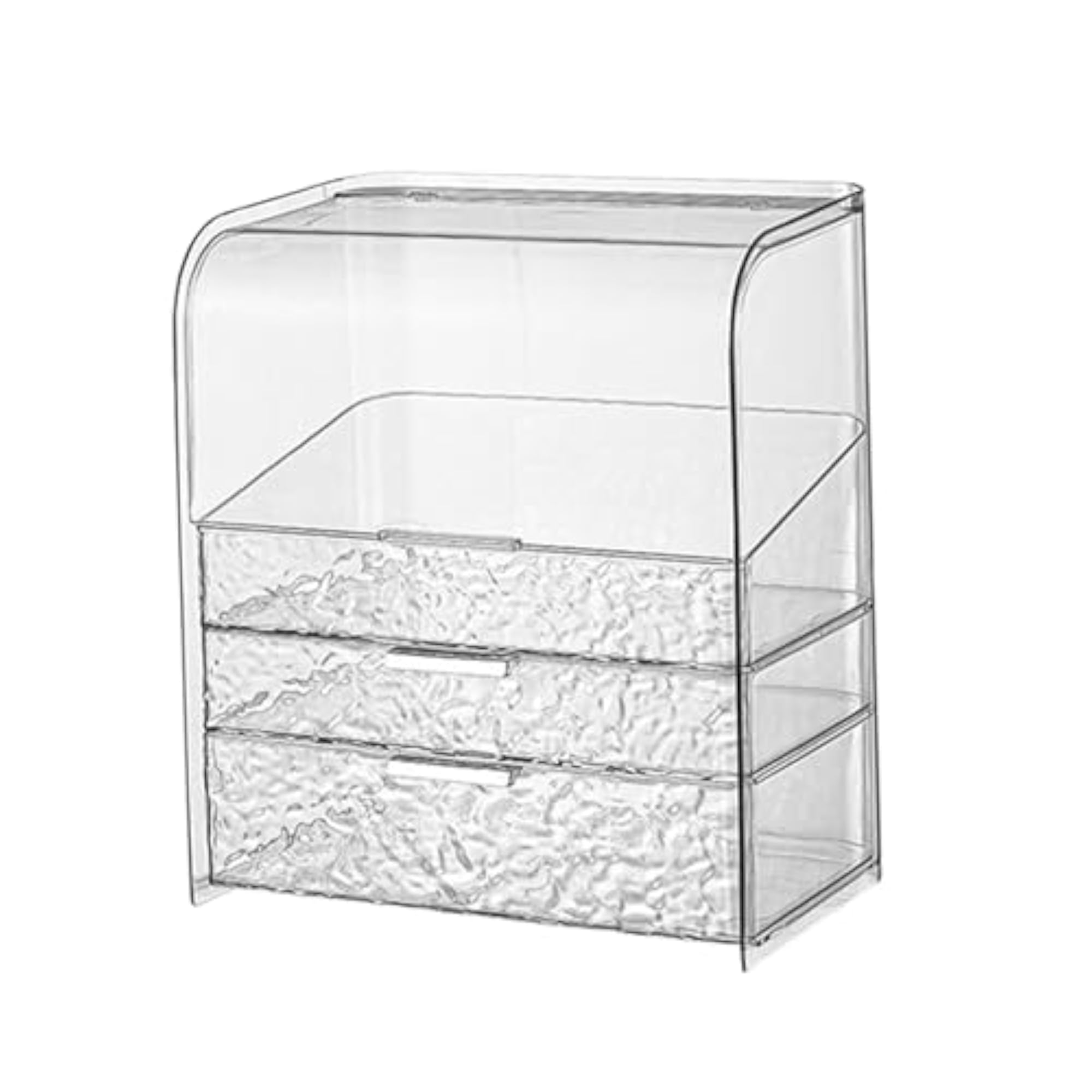 Luxury Clear Makeup Storage Box for Bathroom Vanity, Clear