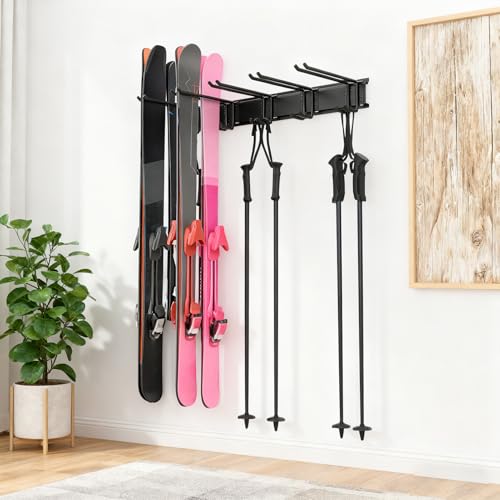 Porte-ski mural pour garage Teksome et support snowboard robuste - 4