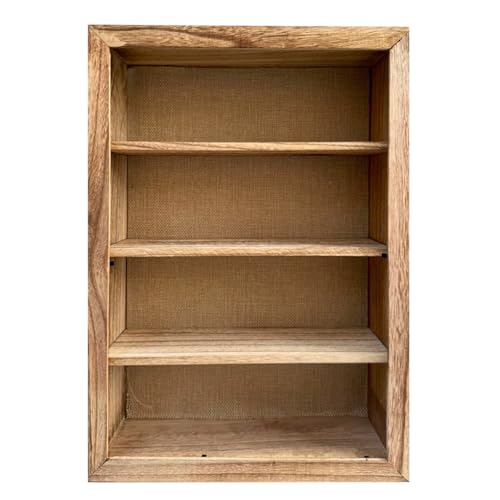 LITAITAI Shadow Box Frame 11x16, Depth 4in Shadow Boxes Display Cases, Rustic Burnt Wood, Vintage Metal Accents, Hinged Door, Magnetic Door and Latch, Linen Back(Carbon)