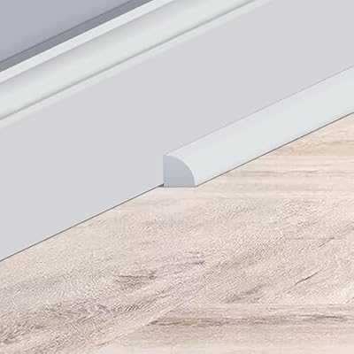 SUCESWAY PVC Quarter Round Moulding, White PVC Baseboard Composite Trim for Interior & Exterior - 0.75" x 0.75" Quarter Round Trim Molding, Durable & Weather-Resistant
