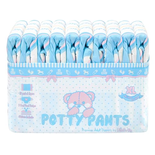 Image of Littleforbig Adult Printed Diaper 10 Pieces - Potty Pants (X-Large 48 inch-56 inch)