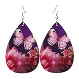 Vintage Pendientes De Mujer De Cuero Flores Y Butterfly Aretes Moda Pendientes Largos De Cuero Para Cumpleaños Decoración Aniversario