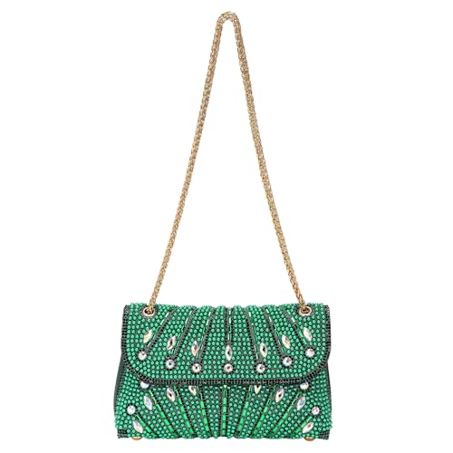 Sac à main scintillant vert grand format pour soirée et gala