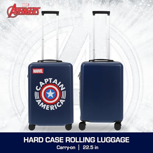 FUL Marvel Captain America 22.5 Inch Carry On Luggage, Hardshell Rolling Suitcase with Spinner Wheels, Blue2
