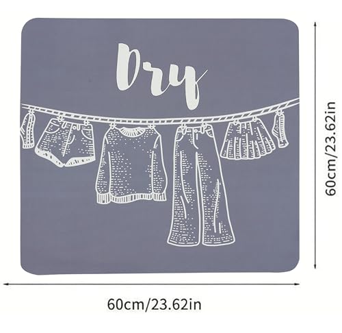 Image of Homecloud Non-Slip Washing Machine Mat - Durable Waterproof Protective Cover for Washer & Dryer, Dust-Resistant Mat Ideal for Laundry Room & Kitchen Appliances (Grey Dry)