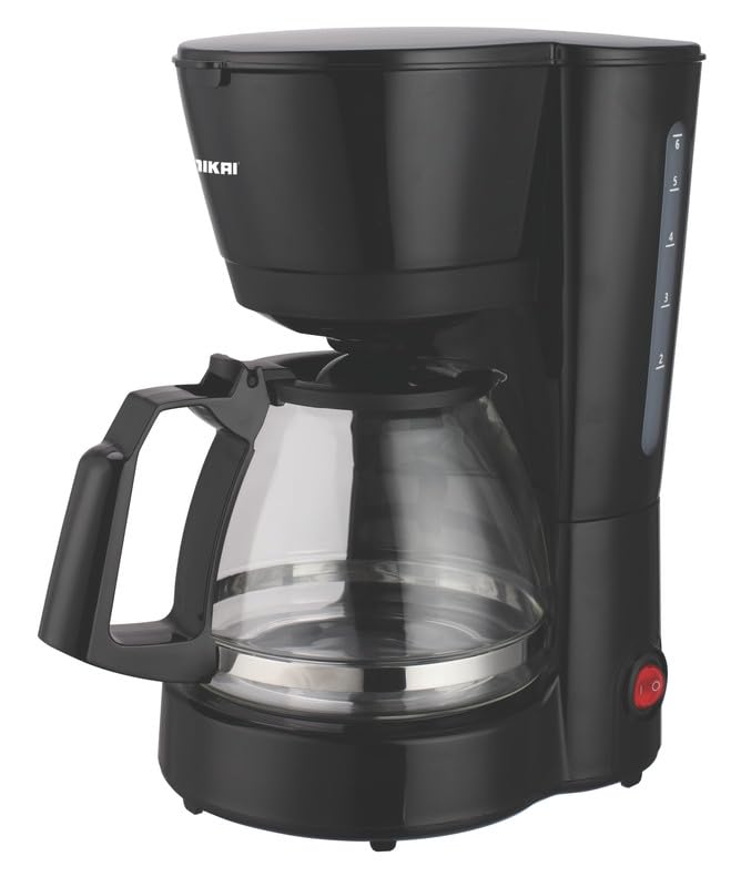 Nikai 1.3L Coffee Maker with Glass Carafe | 750ml Water Capacity 30-Second Anti-Drip Function Boil Dry Protection Dishwasher-Safe Carafe 600W | NCM3120AX