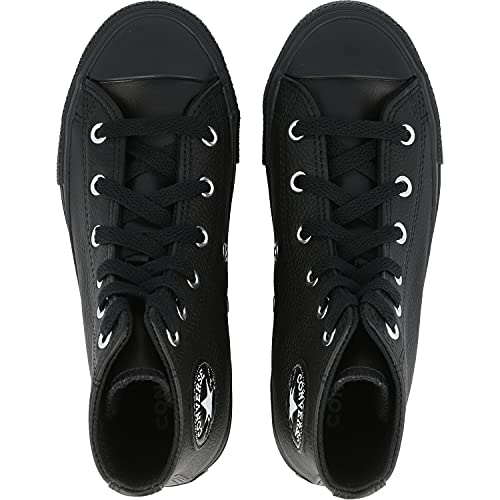 CONVERSE - Elevated Leather Chuck Taylor All Star para: Unisex-niños Color: Black/Black/Black (Leather) Talla: 37