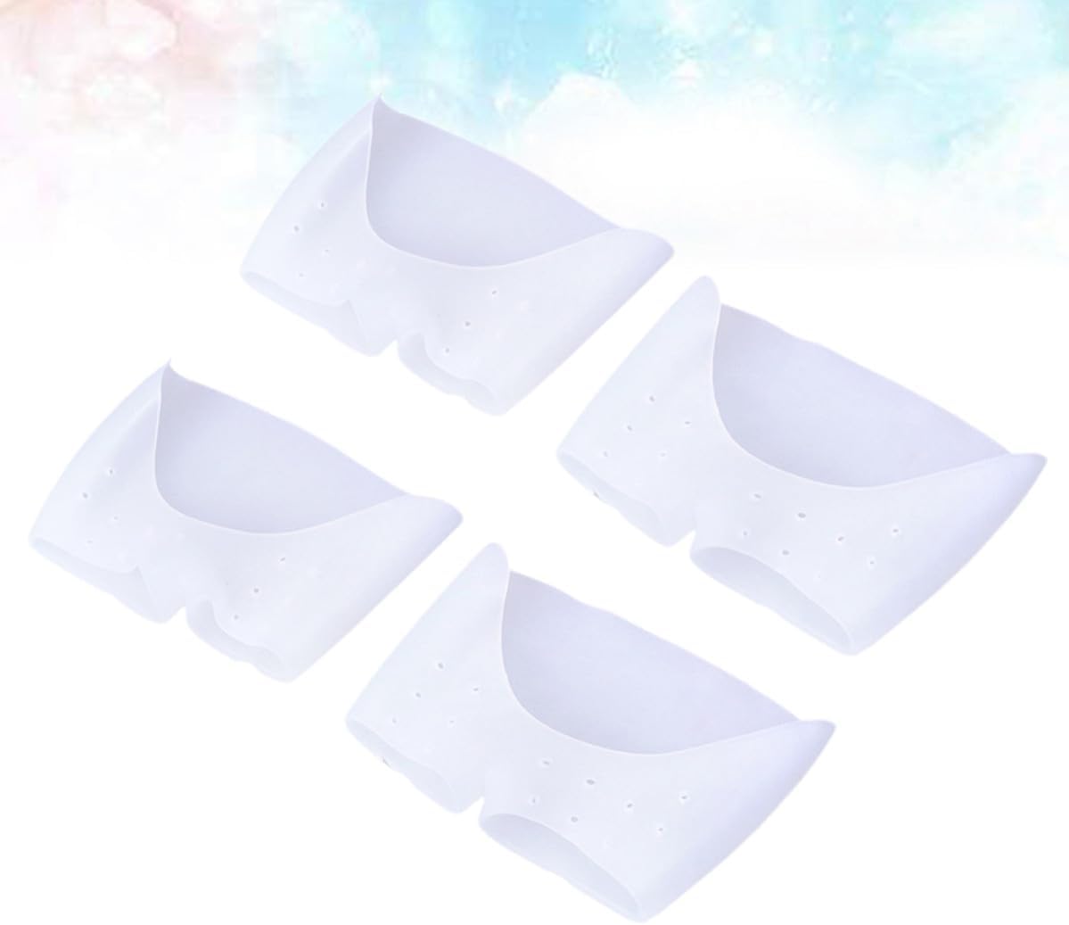 2 Pair Sebs Toe Shoe Cover with Hole, Open Toe, White