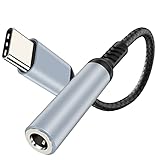Sewowibo Adapter USB C Auf Klinke,USB C Auf 3,5mm Klinke Adapter zu Kopfhörer Jack Audio Adapter,Adapter Mit Hi Res DAC Chip Kompatibel mit Samsung Galaxy S22/21/20 Note20,Xiaomi, Huawei,OnePlus-Grau