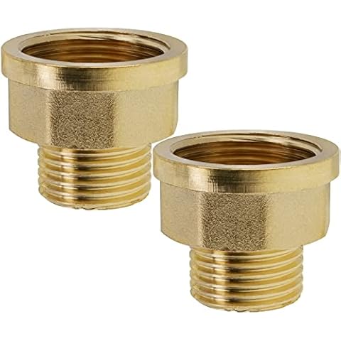 BERANMEY 2 Pack Brass Pipe Fittings, 1/2" to 3/4" Pipe Reducer Adapter Coupler, 1/2" NPT Male Pipe x 3/4" NPT Female Pipe Fitting Cover