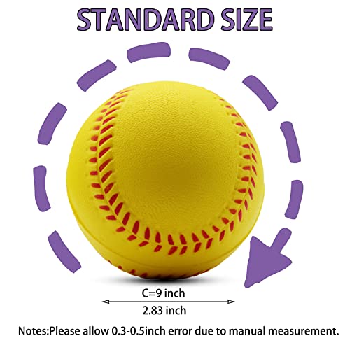 Magicorange Baseball, Foam Baseballs 12 Ball Pack Practice Training Baseballs Unmarked Baseball Soft Toss, Batting, Fielding, Hitting, Pitching (Yellow) by Magicorange - Image 3