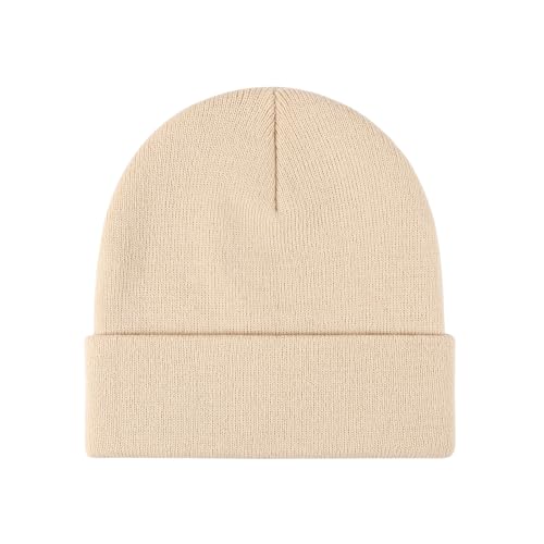 Image of Beanie for Men Women Warm Winter Hat Windproof Thick Knitted Cuffed Unisex Skull Cap