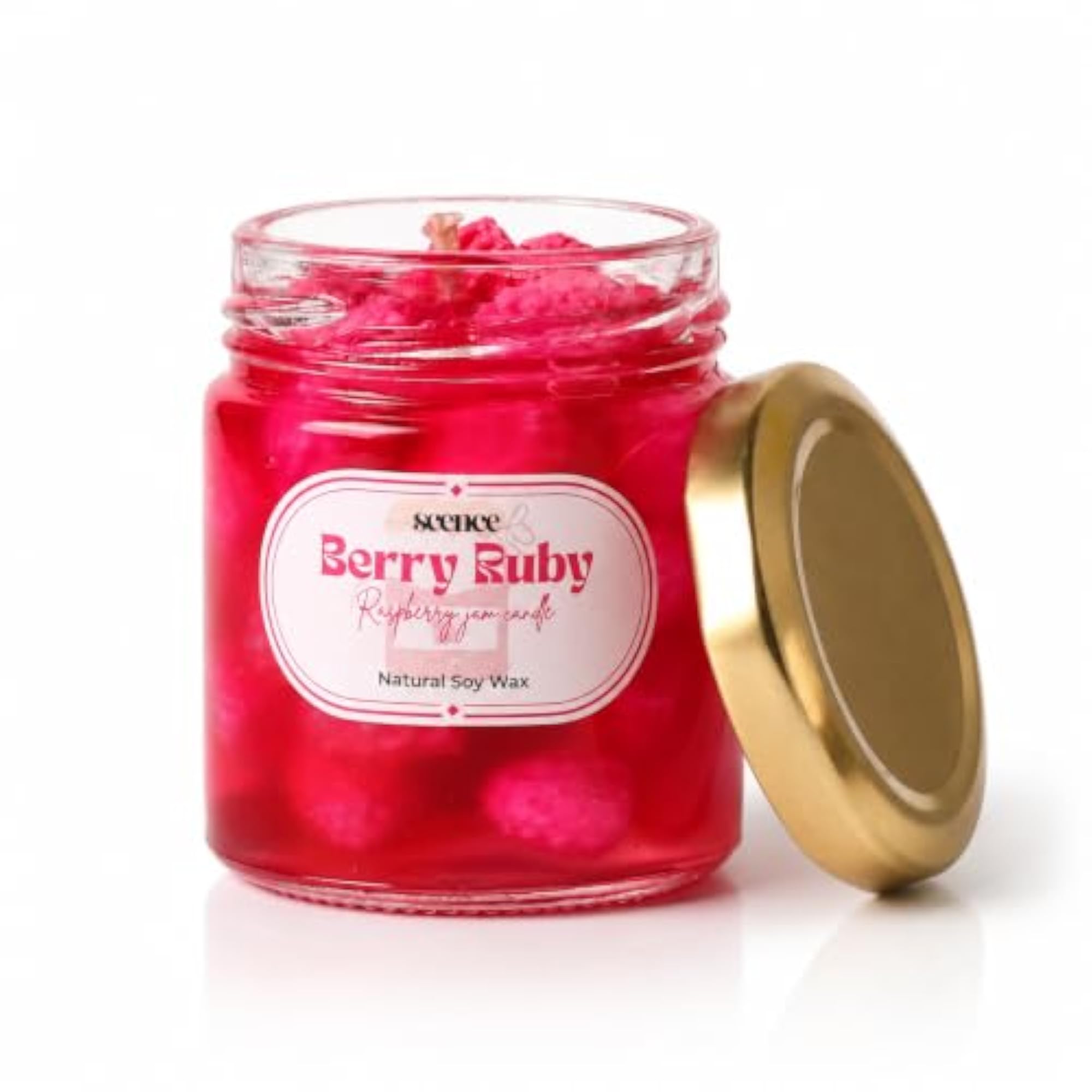 Berry Ruby Scented Candle, Raspberry Jam Fragrance