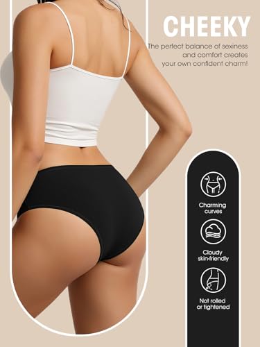 Image of Cotton Underwear for Women Stretch Low Rise Bikini Panties 6 Pack