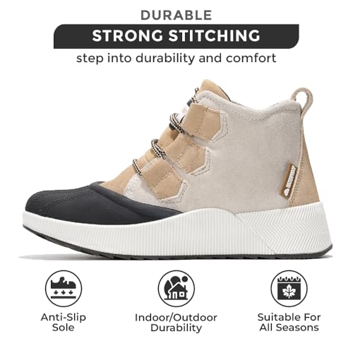 Project Cloud Waterproof Snow Boots for Women - Memory Foam Insole Non-Slip Womens Snow Boots & Winter Shoes with Shoe Lace - Lightweight Indoor Outdoor Shoes