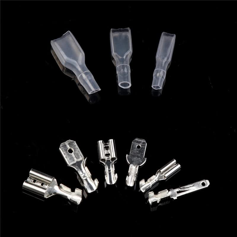 Kit assortimento di 180 connettori maschio e femmina isolati da 2,8/4,8/6,3 mm per cavi elettrici, terminali a crimpare, connettori a pala.