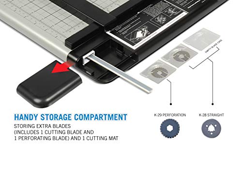 CARL Heavy Duty Rotary Paper Trimmer - 12238, Black/Silver, 18inch