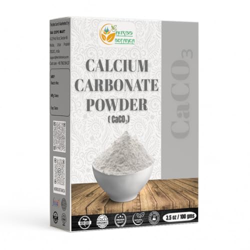 Herbs Botanica Calcium Carbonate Powder Food Grade Calcium Supplement for Cooking and Baking Antacid DIY Toothpaste 3.5 oz