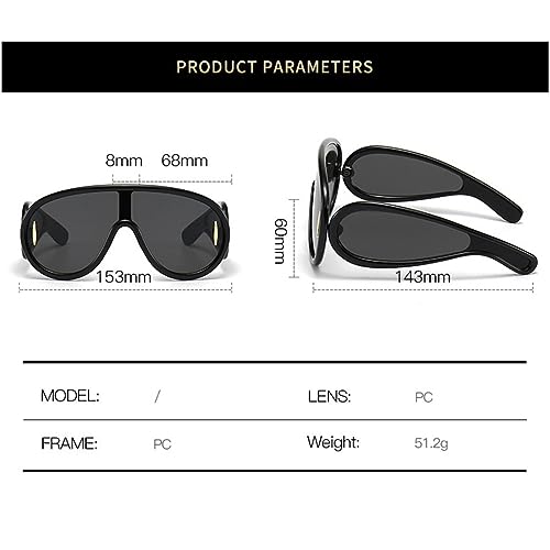 Nuevo 2025 Gafas de Sol Punk para Mujeres y Hombres Hip Hop Gafas de Sol de una Pieza UV400 Gafas