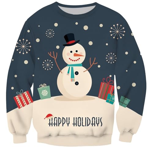 Generisch Herren Weihnachtspullover 2024 3D Digitaldruck Tannenbaum...
