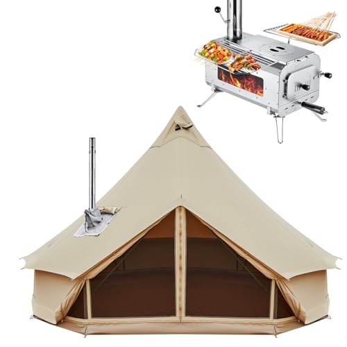 Carpa KingCamp tipo Yurt con estufa, 4 estaciones, impermeable