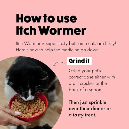 Itch Cat Wormer Tablets for Cats 1kg+ - 4 Tablet - Treats Roundworms & Tapeworms - Kills Worm Larvae, 4 Wormer Tablets - Image 4