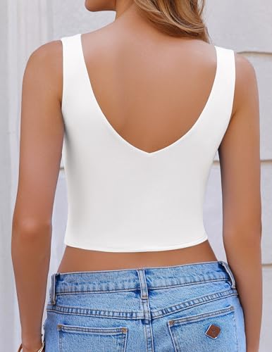 Avidlove Women's Sexy Crop Plunge Tank Tops Deep V Neck Going Out Camisoles Slim Fit 2025 Trendy Summer2