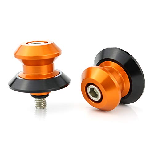 Xitomer Aftermatket 2 PCS M10X1.5 Swing Arm Sliders/Spools, Fit for D. 690 790 1290/990 Supermoto/ 1090 ADV / 1290 SUPER ADV, Paddock Stand Bobbins (Orange)