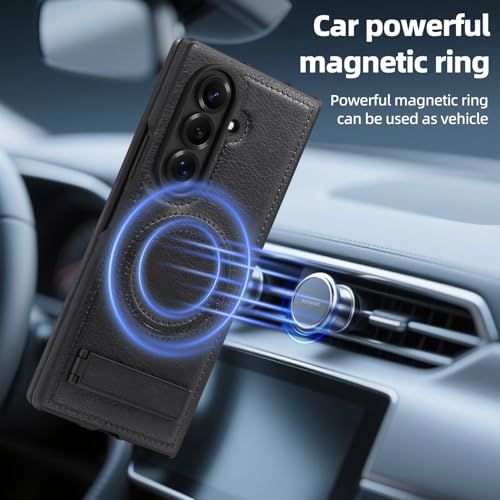 Image of Lunivop for Samsung Galaxy Z Fold 7 Case PU Leather Black