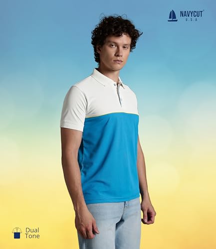 Image of Men's Polo T-Shirt | Regular Fit Short Sleeve Shirt with Collar | Solid Color Casual & Sport Polyester Top for Men | Machine Washable