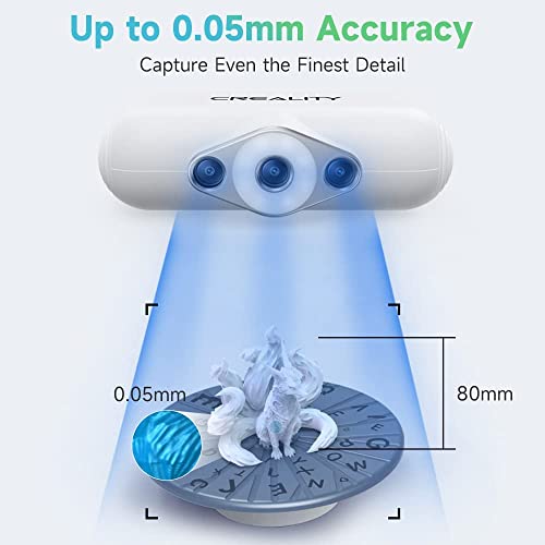 Creality 3D Scanner, Portable 3D Scanner, Color Scanner 3D Modeling 0.05Mm Precision 10Fps Scanning Speed For 3D Printing Support Windows Mac Os System (Cr-Scan Lizard Luxury With Color Suit) #TOP3