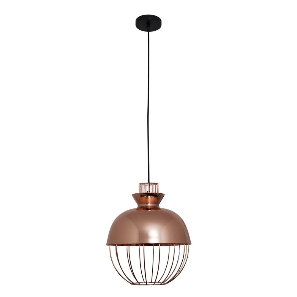Colgante Toyama E27 en bola de cobre para iluminar mesas de comedor